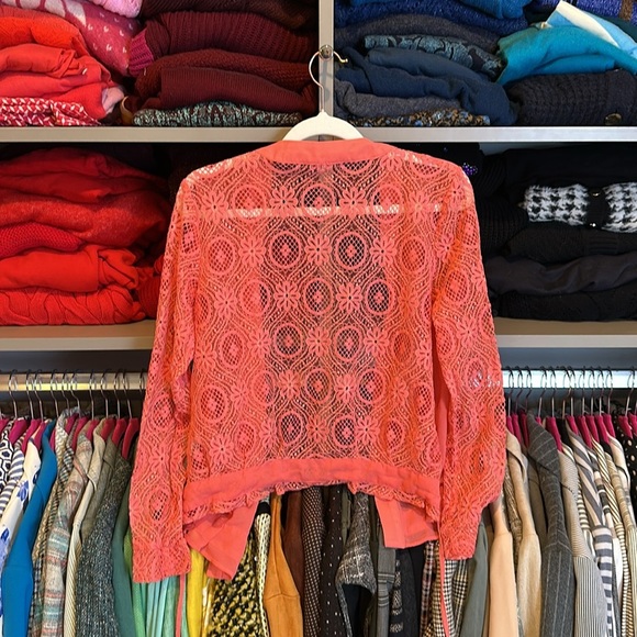 Splash coral long sleeve tie front cardigan size XS - Picture 3 of 3